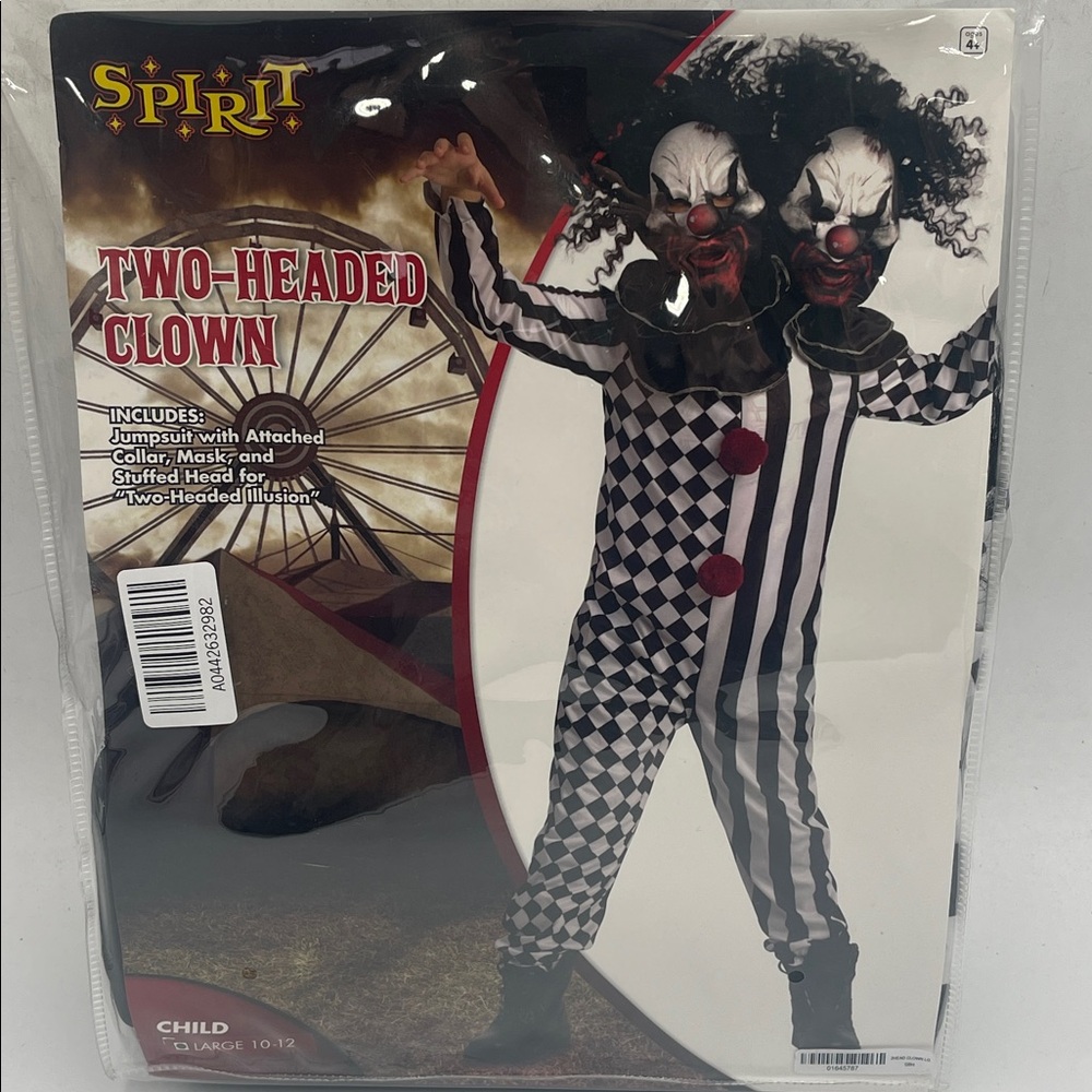 Spirit‎ Two-Headed Clown Costume Kids size Large 10-12